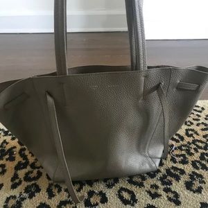 Auth Celine Cabas Phantom Tote Taupe Gray